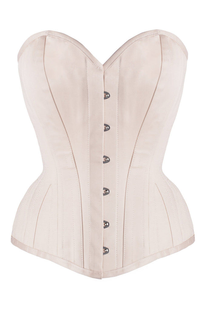 Corset Story EXP002 Pinky Beige Cotton Twill Classic Overbust Waist Trainer  With Hip Gores