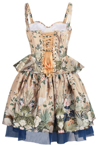 Botanical Marsh Corset & Skirt Set with Heron and Floral Print