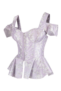 Lilac Blossom Off-Shoulder Peplum Corset Top