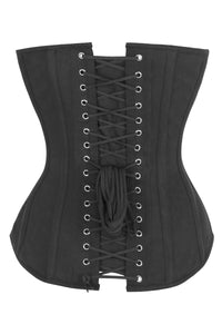 Single Layer Longline Overbust Corset in Black