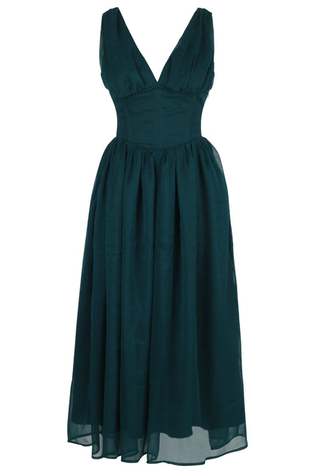 Elegant Emerald Green Corset Dress