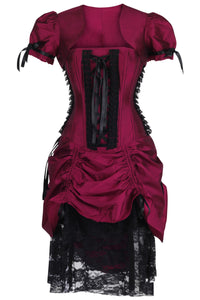 Historically Inspired Magenta Corset Dress with Bolero