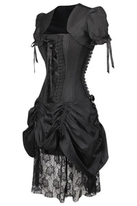 Historically Inspired Black Corset Dress with Bolero