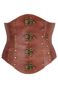 Handmade Leather Waspie Corset – Premium Quality for Re-Enactments & Renfaire Style