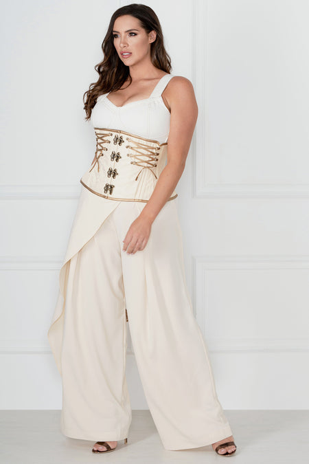 Corset Story VG-113 Ivory Underbust With Gold Detailing