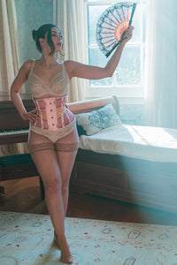 Corset Story WTS925 Historically Inspired Peach and Gold Underbust Corset