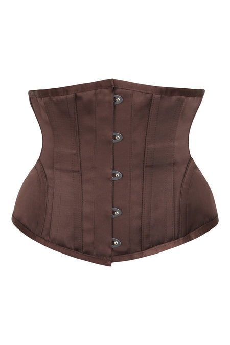 Espresso Satin Hip Panel Underbust Corset