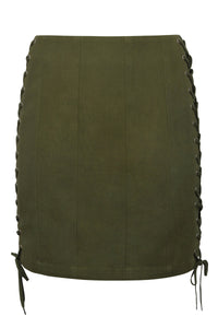 Edith Capulate Olive Cotton Twill Corset Inspired Skirt