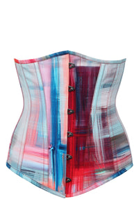 Corset Story MY-623 Abstract Red and Blue Brushstroke Longline Underbust Corset