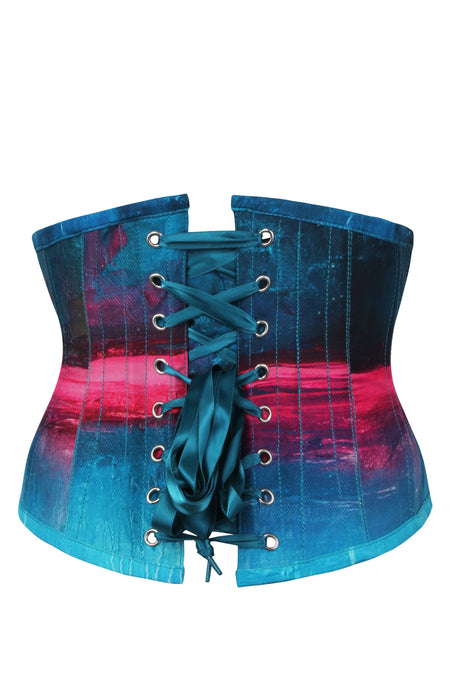 Corset Story MY-640 Stormy Night Blue and Pink Waspie Corset