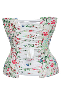 Corset Story SC-009 Dahlia Meadow Cotton Overbust Corset with Zip Front