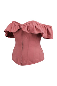 Corset Story SC-031 Marigold Dusk Rose Cotton Corset Top with Frill Sleeves