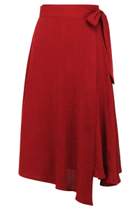 Corset Story SC-095 Agapanthus Red Rust Rayon Asymmetric Wrap Skirt