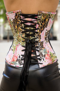 Corset Story WTS513 Leopard And Floral Print Mesh Panelled Instant Shape Overbust